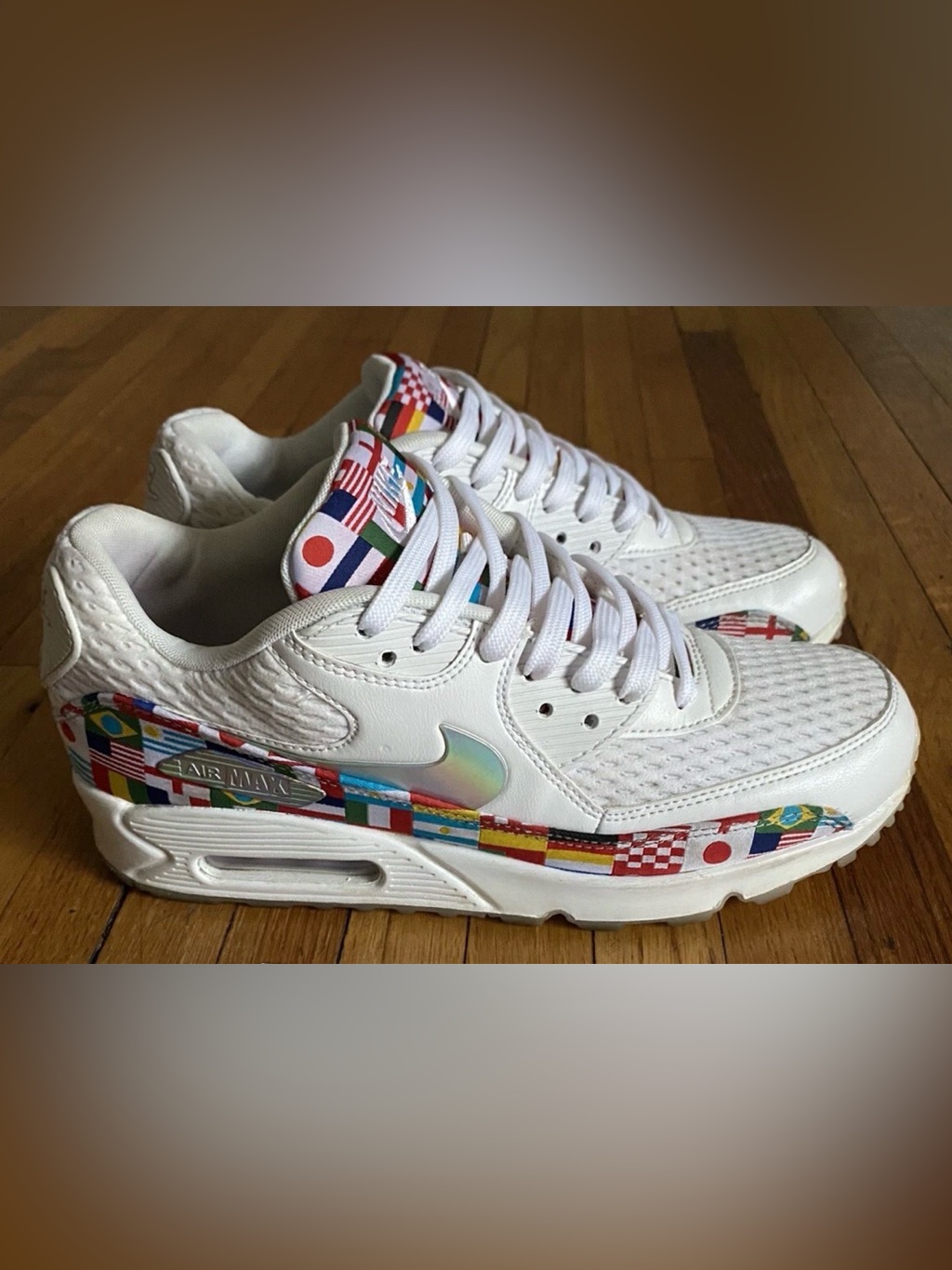 Nike Air Max 90 Nic International Flags Pack Ao5119-100 Size 8